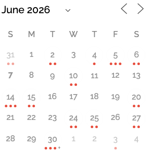Small calendar, dots style