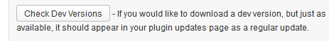 Enabling Check Dev Versions