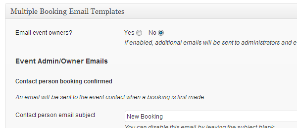 Multiple Bookings Mode Events Manager For Wordpress