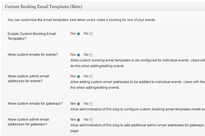 Custom Booking Email Templates Events Manager For Wordpress